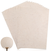 50 Sheets A4 Mulberry Paper, Visible Leaves Fiber Rice Paper Printable Mulberry Rice Papers for Decoupage Drawing Writing Card Making DIY Crafts (Translucent, 11.8 x 8.3 in)