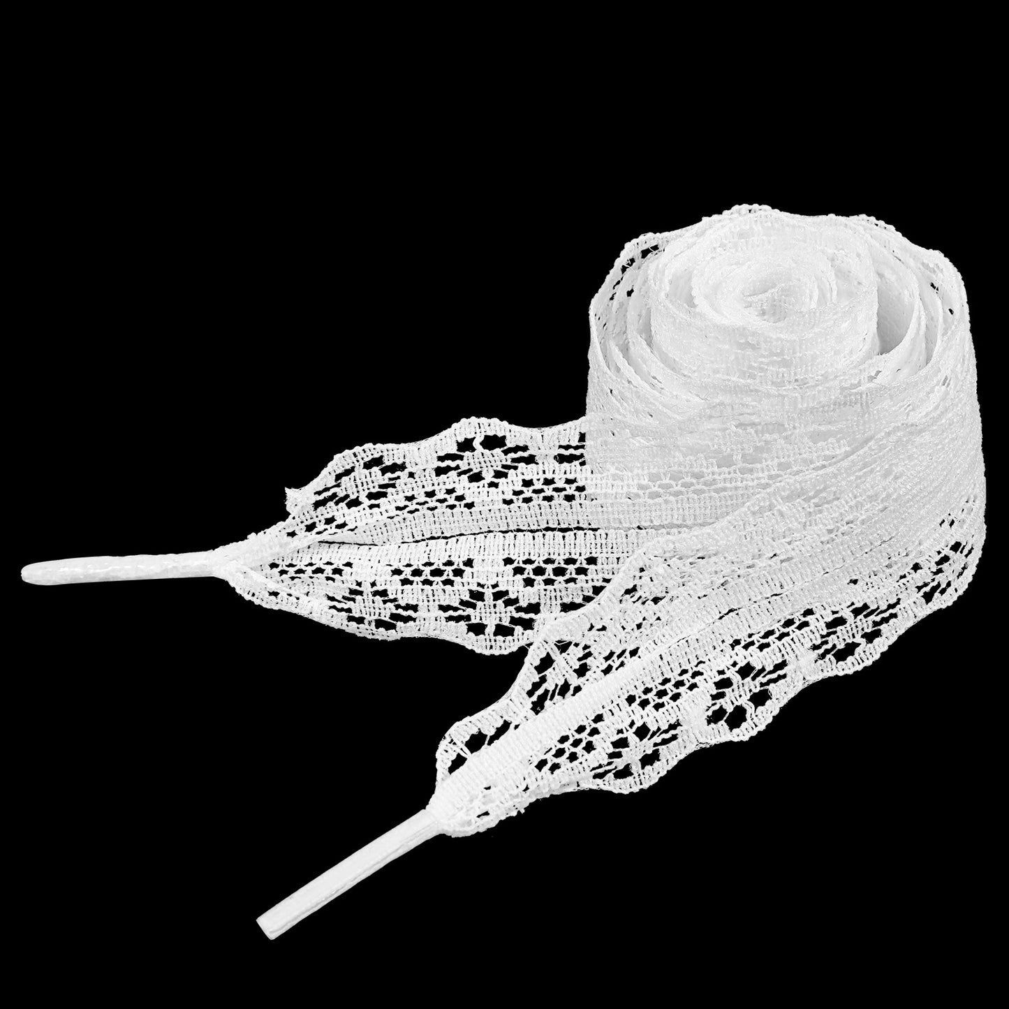 SynHHergyx 2 Pairs White Lace Shoelaces Flat 3cm Wide Lacy Shoe Laces White Trainer Shoe Laces 120cm Fancy Lace Decorative Shoelaces