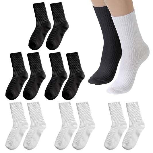 Vin Beauty Womens Socks, 6 Pairs Women’s Multi pack of Colorful Cotton, Cotton Breathable Wicking, Cotton Socks for Women, Suitable for Sports, Leisure and Parties(Black & White)