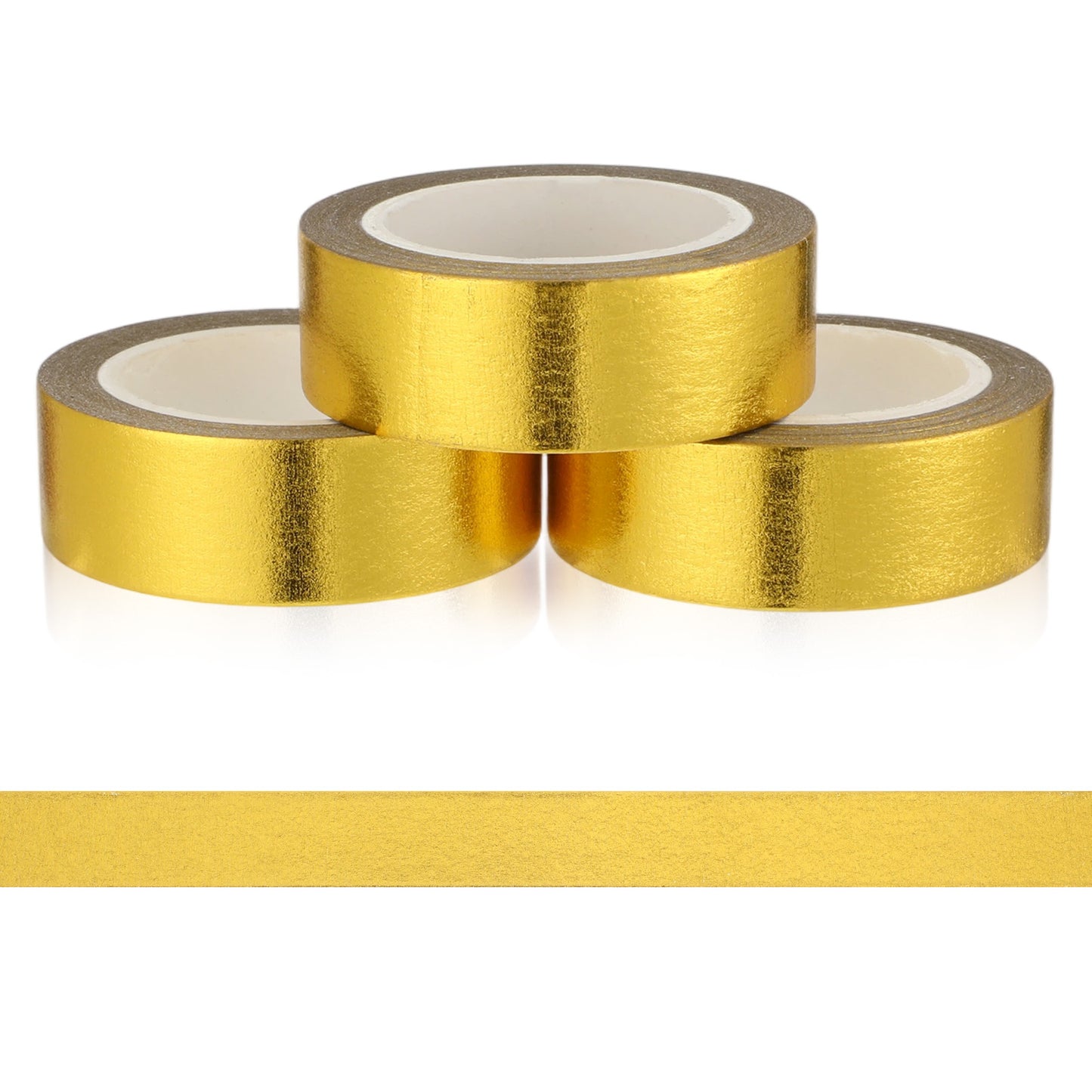 Exircy 3 Rolls Gold Washi Tape for Wrapping Gifts, 15Mm X 30M Gold Tape Decorative Masking Self Adhesive Low Tack Tapes for Wall Decor Diy Craft Scrapbooking Journals