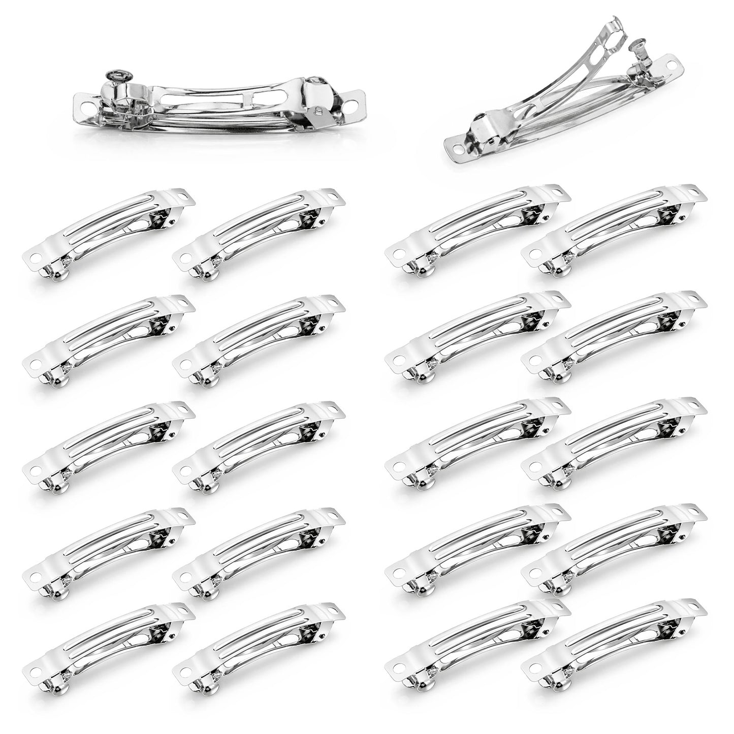 Qulkws 20 Pack Blank French Barrette Hair Clips 2.4''/2.8'' French Clip