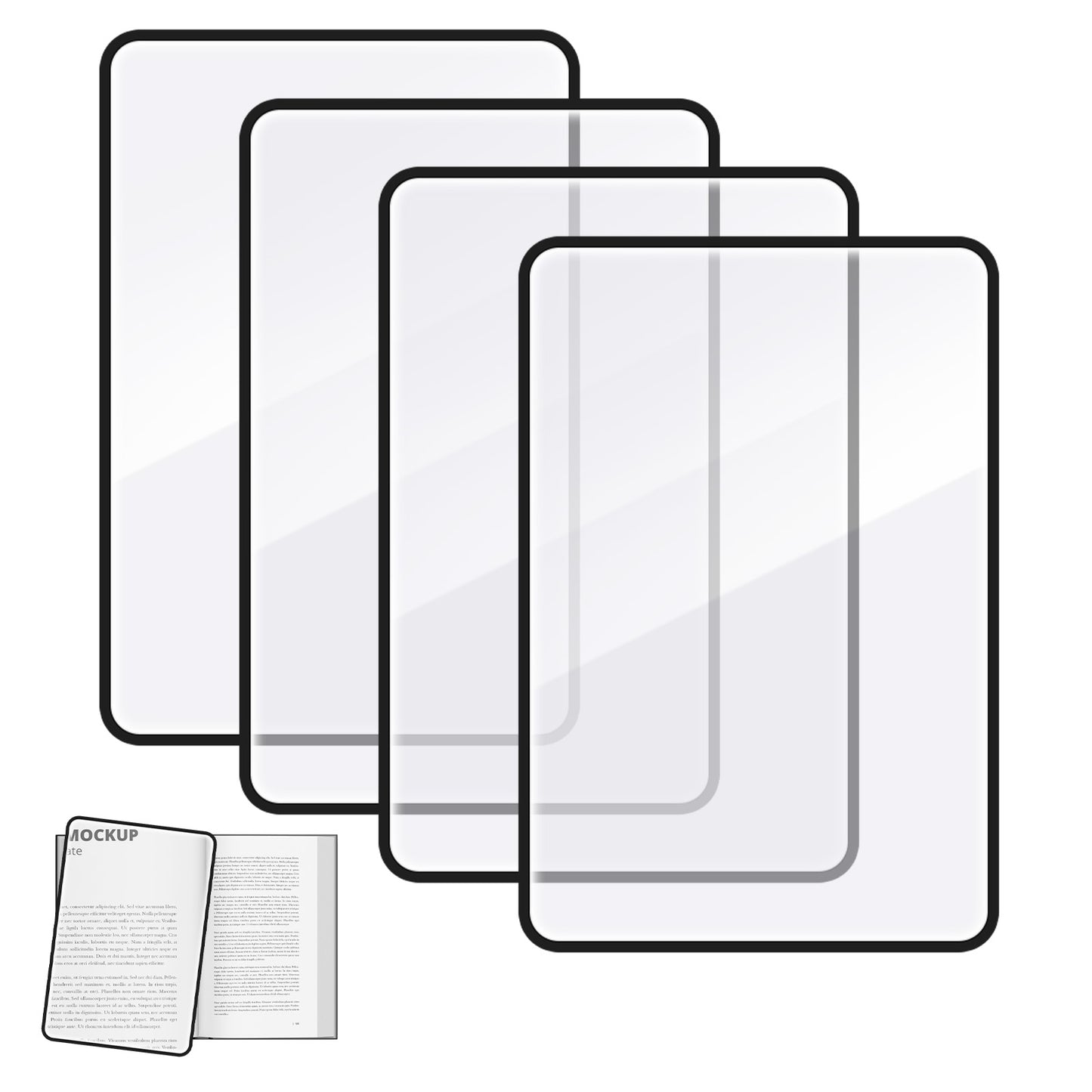 4 Pcs Magnifying Sheet for Reading 3X Flat Magnifier Lay on Page Lightweight PVC Handheld Magnifier for Reading Small Prints Books Maps Newspaper Patterns Books (18 * 12cm)