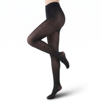Zelphvt 1 Pair Shiny Pantyhose Sheer Black Tights High Waist 15D