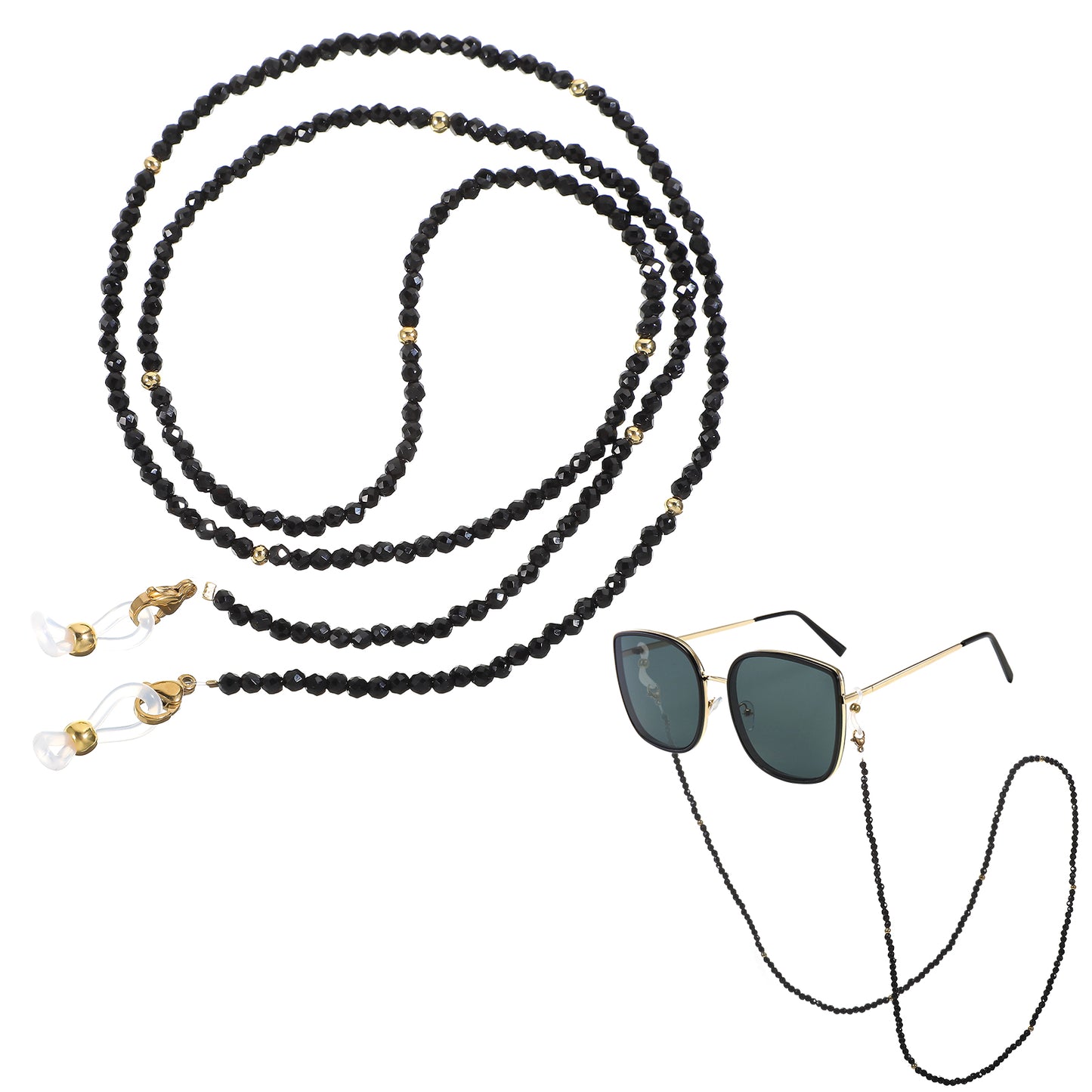 Xthrotsenk Crystal Beaded Eyeglasses Chain for Women Beaded Glasses Chain Sunglasses Neck Cord Holder Eye Glasses Holders Around Neck Crystal Beaded Eyeglasses Strap Eyeglass Lanyard for Girls