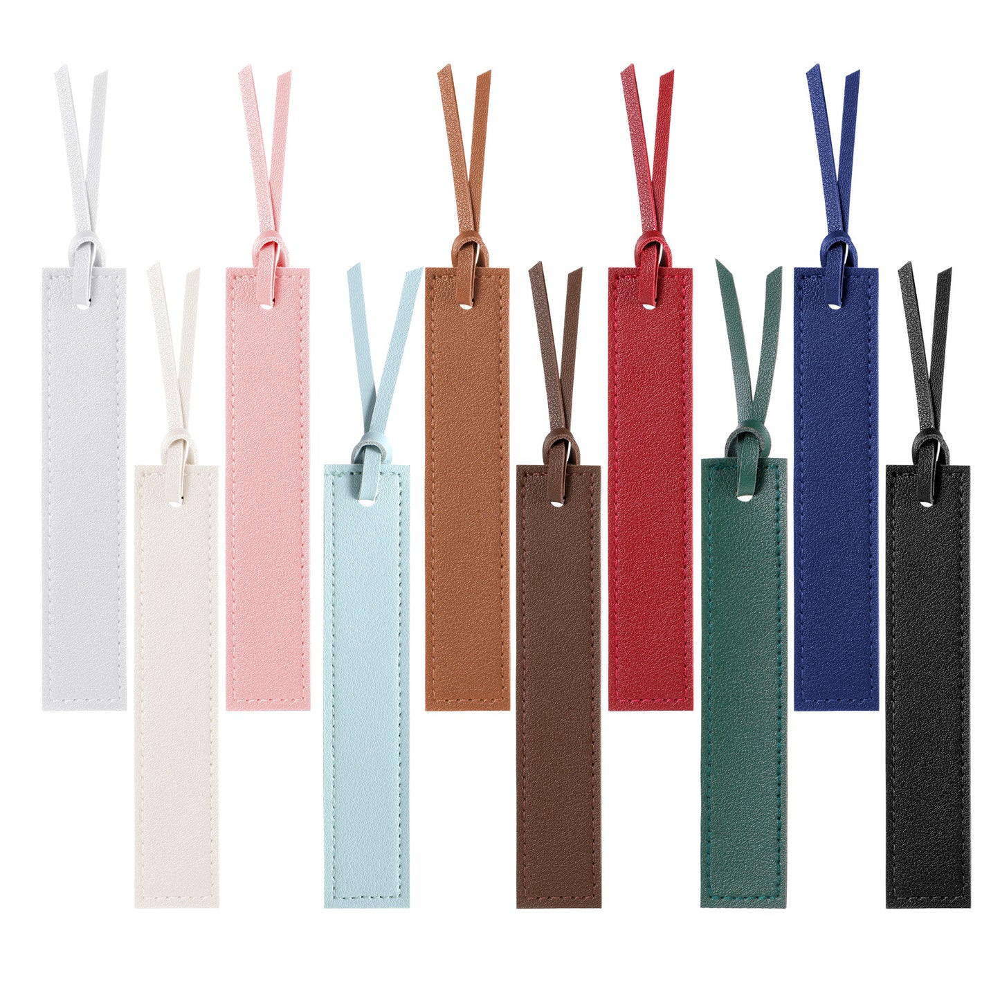 10 Pcs Classic Style Leather Bookmark, Bookmarks With Leather Rope Leathers Bookmarks With Tasse Page Markers Reading Gifts Classic Stitched Bookmark for Book Lovers, Readers, Book Marks for Men Women