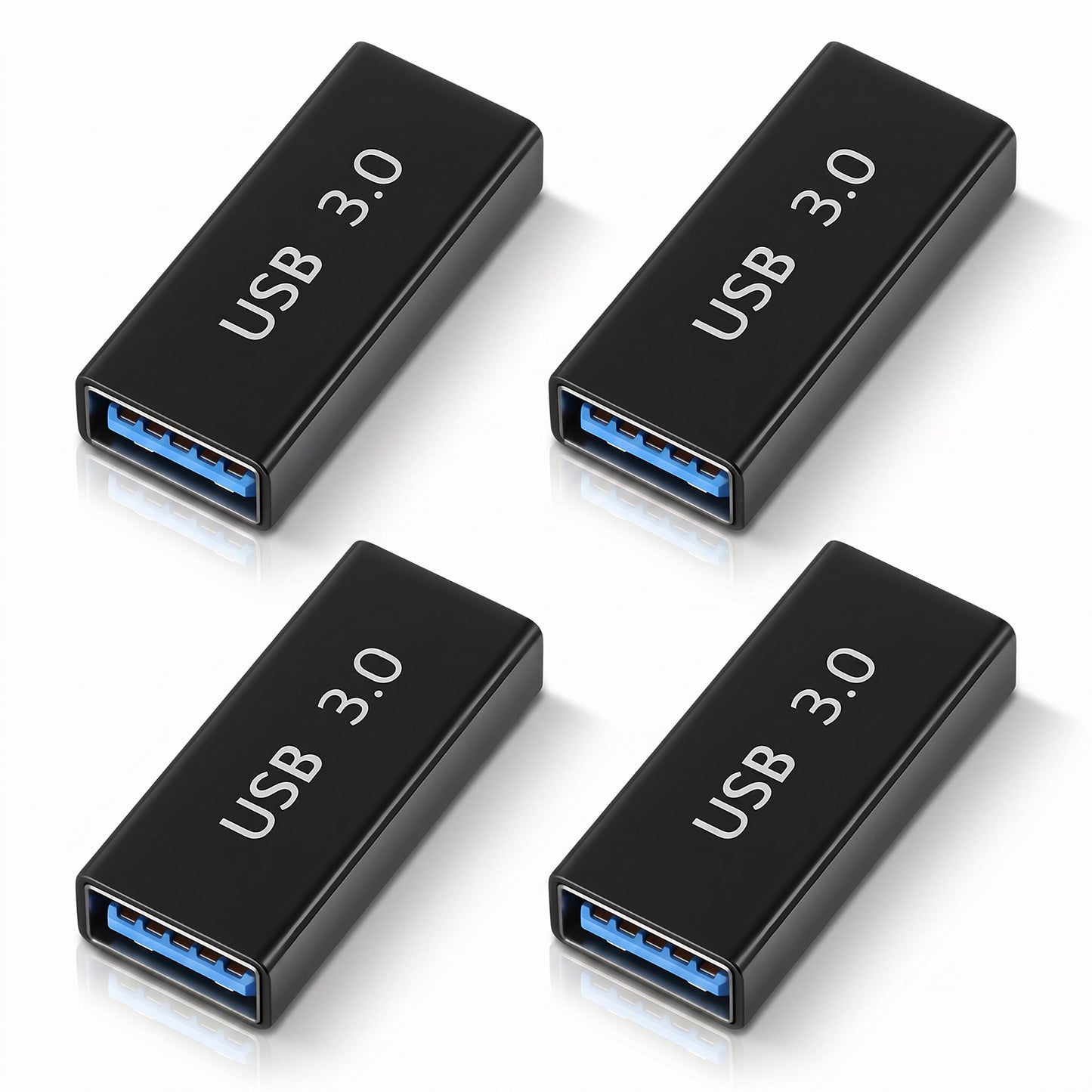 SynHHergyx 4Pcs Female To Female Adapter USB To USB Adapter 3.0USB Connectors for Connecting Two USBMale Ends Converter Devices, USB3.0Coupler Adapters Extender Connector, Black