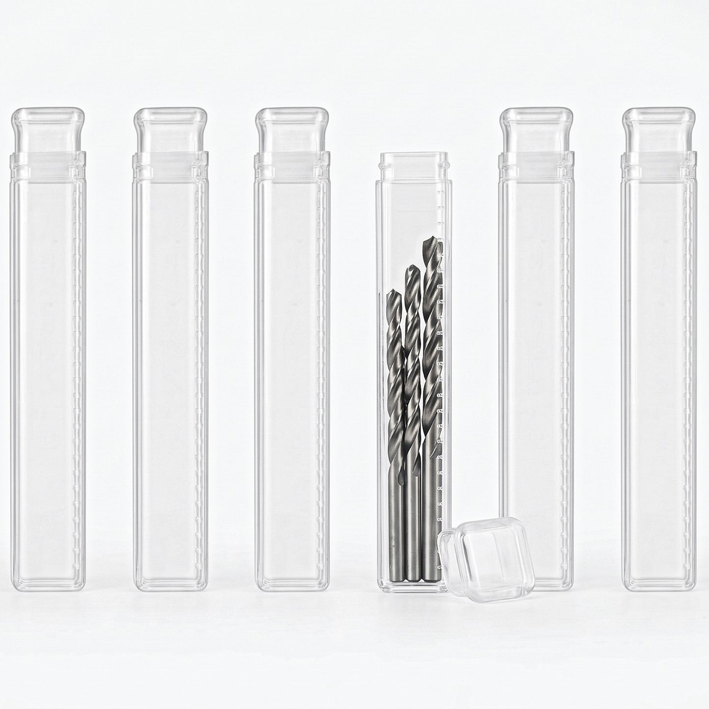 Jxiwfvl 6Pcs Drill Bit Storage Tubes with Caps Drill Bit Organizer Case Extendable Plastic Empty Tubes for Countersink and Replacement Drills Bits Diameter 12mm