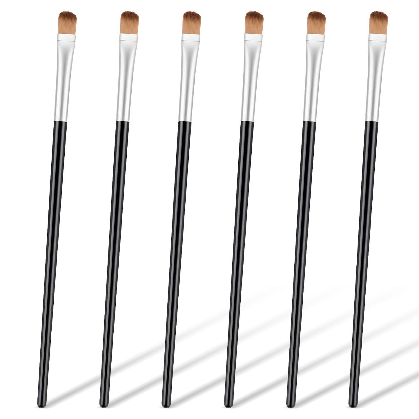 Eye Shadow Brush, 6 PCS Professional Eyeshadow Brushes with Soft Synthetic Hairs, Portable Travel Flat Rounded Eye Makeup Brushes for Women Blending, Diffusing, Concealer and Lipstick
