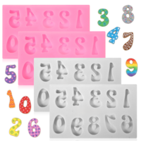 4PCS Number Molds, Number Chocolate Mold for Cupcake, Candy Decorating