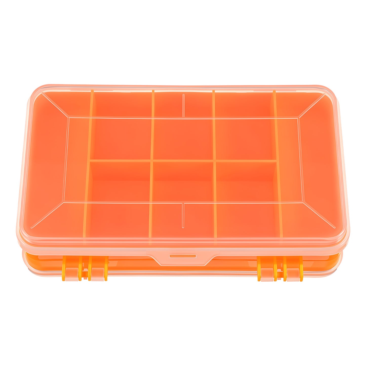 Double-Side Hardware Box Storage, Screws Storage Box, 8 GridsHardware Box-Organizer, Portable Small Parts Screw Hardware Organizer, Multifunctional Storage-Tool Case for Nuts, Screws (Orange)