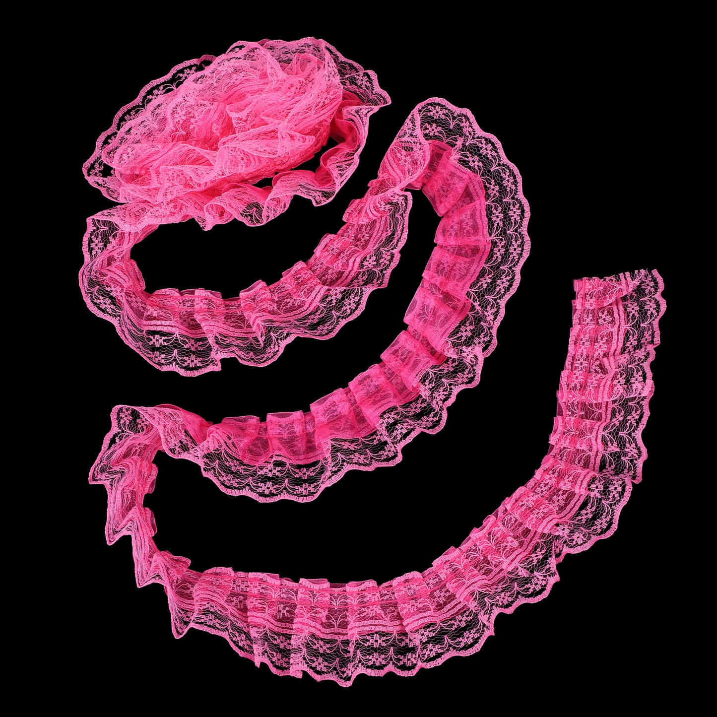 Rose Red Purple Lace Ruffle Trim