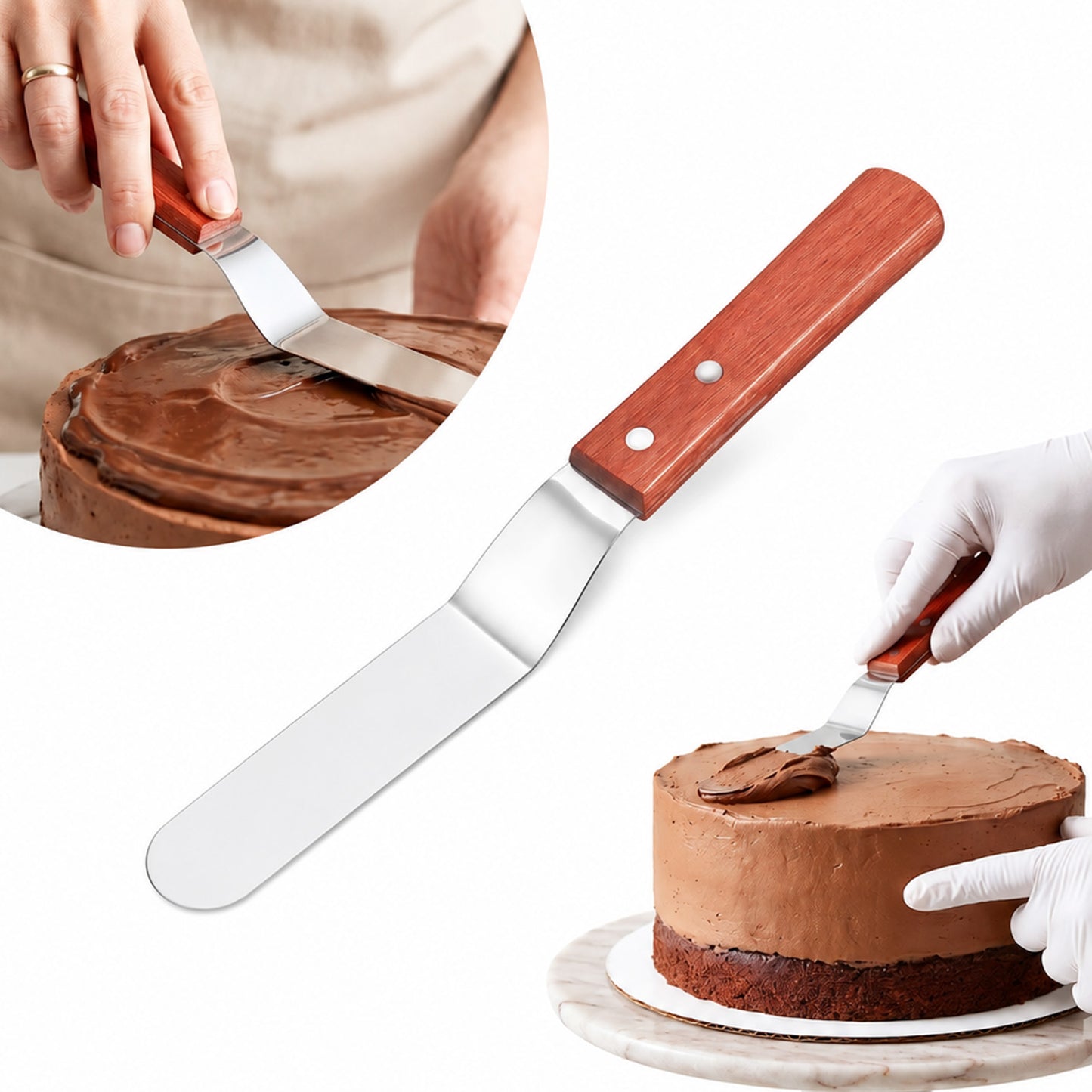 6" Icing Spatula Stainless Steel Cake Spatula with Sturdy & Durable Handle Offset Spatulas Frosting Spatulas Ideal for Cake Decorating Pastry Baking
