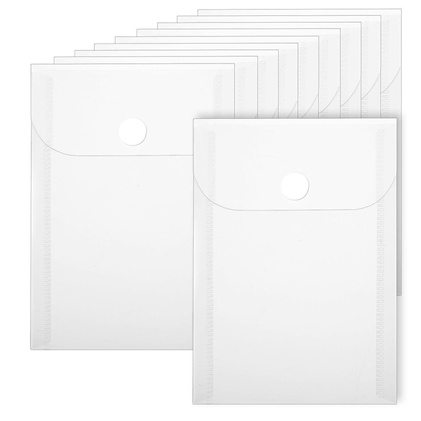 10 PCS Clear Envelope Pouch 3.5’’ X 5’’ Clear Plastic Envelopes with Snap Closure Waterproof Storage Envelope for Office Photo Storage Folder Documents Sticker Receipt Holder