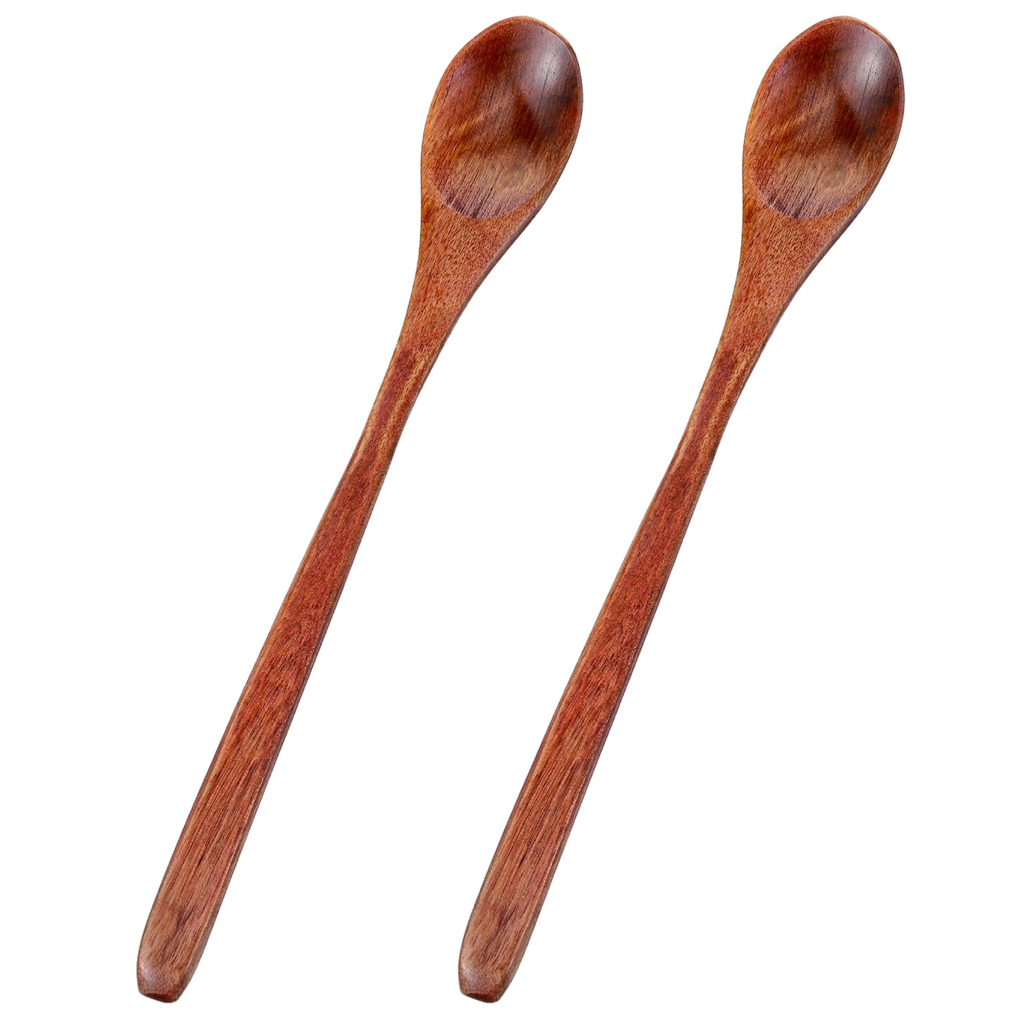 2 PCS Wooden Honey Spoon, 7.6inch Wooden Spoons Natural Small Coffee Spoon with Long Handle Woodens Teaspoons for Tea Coffee Jam Sugar Ice Cream and Bath Salts Stirring Spoon