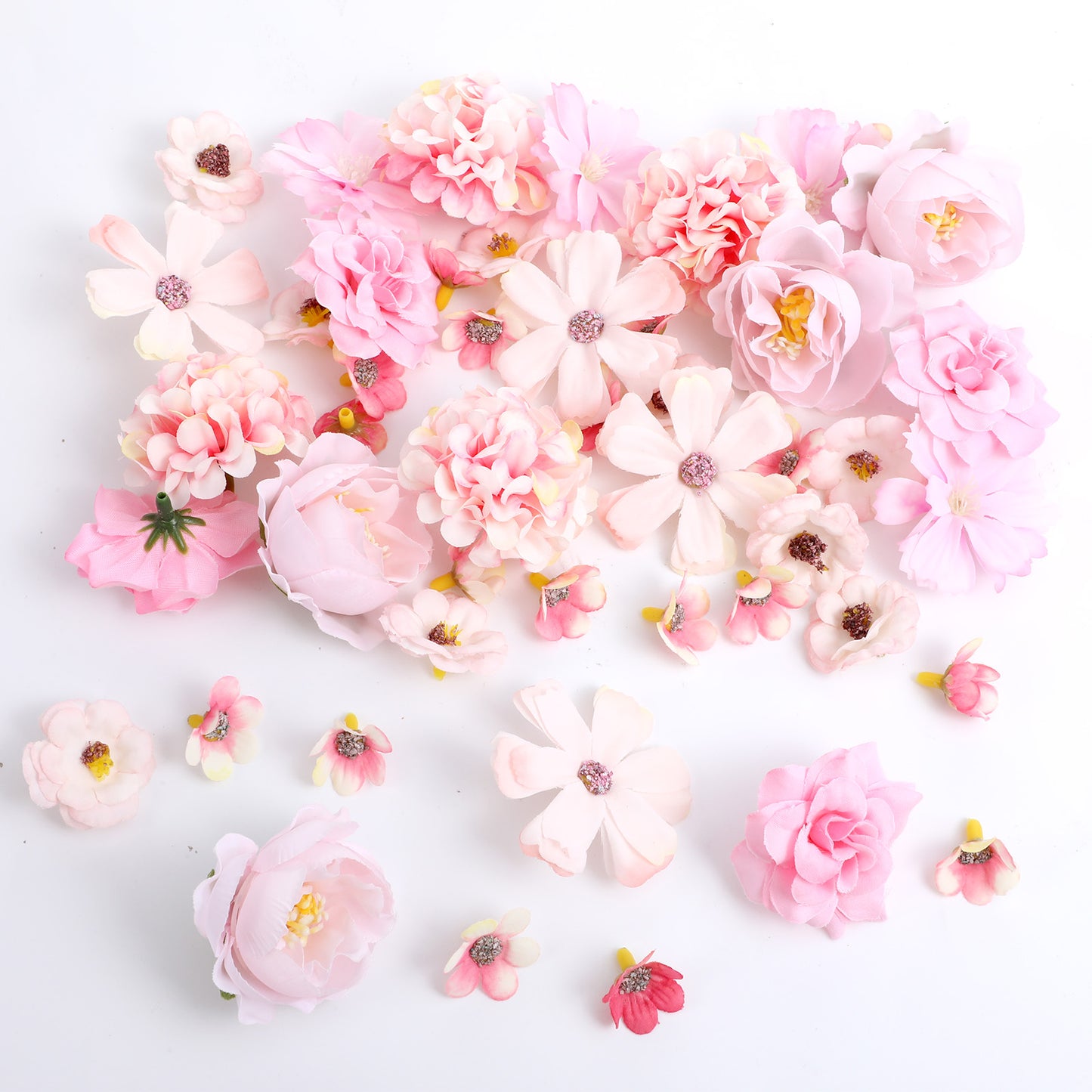 Xthrotsenk Mini Pink Artificial Flower Heads, Fake Flower Heads for Crafts