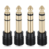 Jxiwfvl 6.35mm To 3.5mm Audio Adapter, 1/4 Inch Male To 1/8 Inch Female Stereo Jack, Gold Solid Brass, 4 Pack