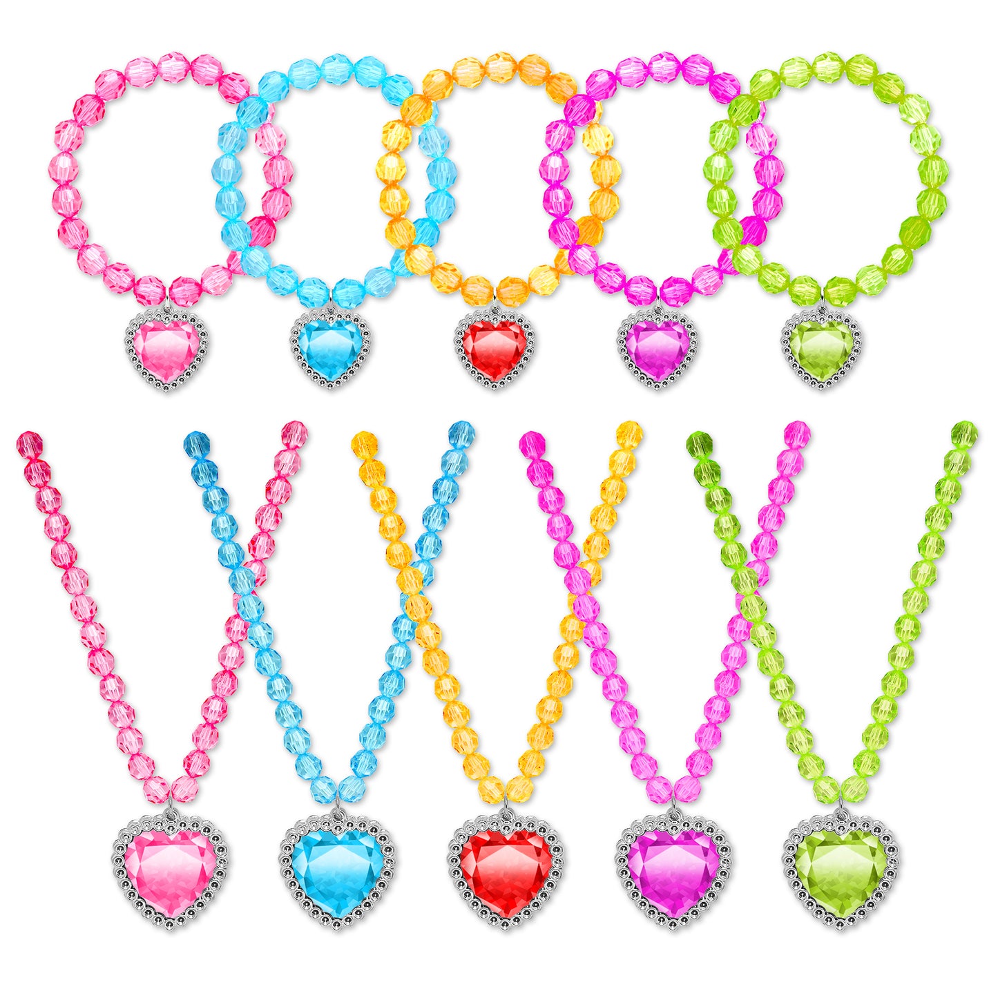 Sliverdew Beaded Necklace Bracelet