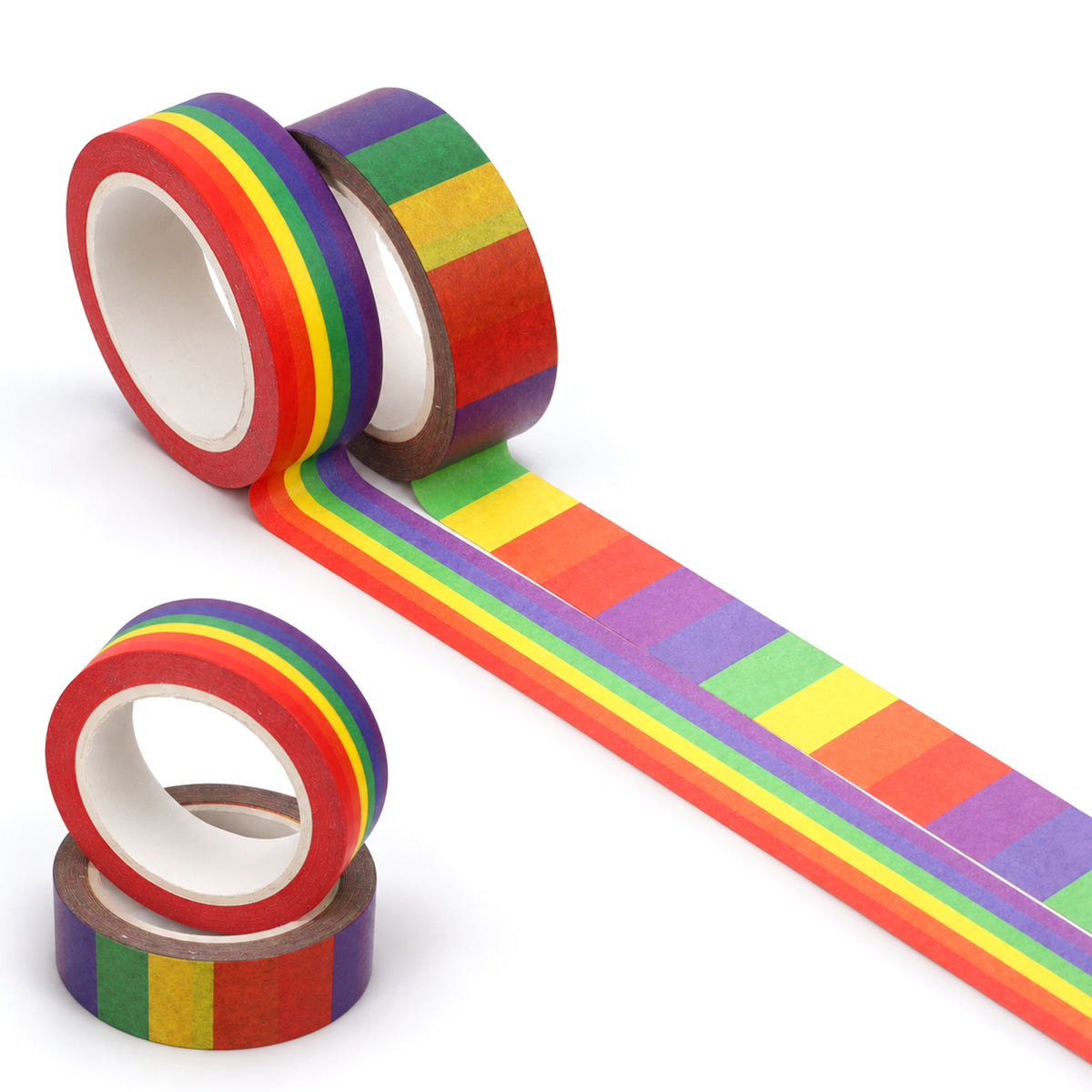 Zyghjort Rainbow Tape, 2 Pcs 1.5cm Colored Rainbow WashiRainbow Tape