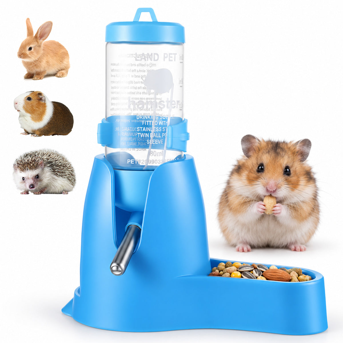 Hamster Water Bottle Pet Dispenser Feeder Automatic Fountain, 1Pc