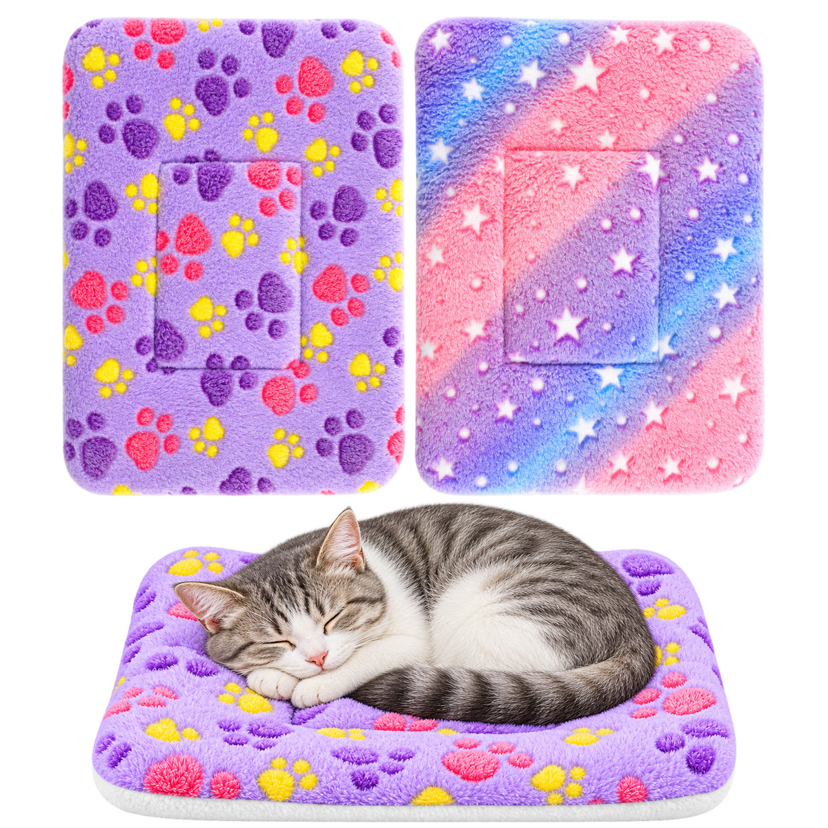 Fyntave Zelphvt 2 PCS Self-Heating Thermal Pet Pad, 35 x 25cm, Purple