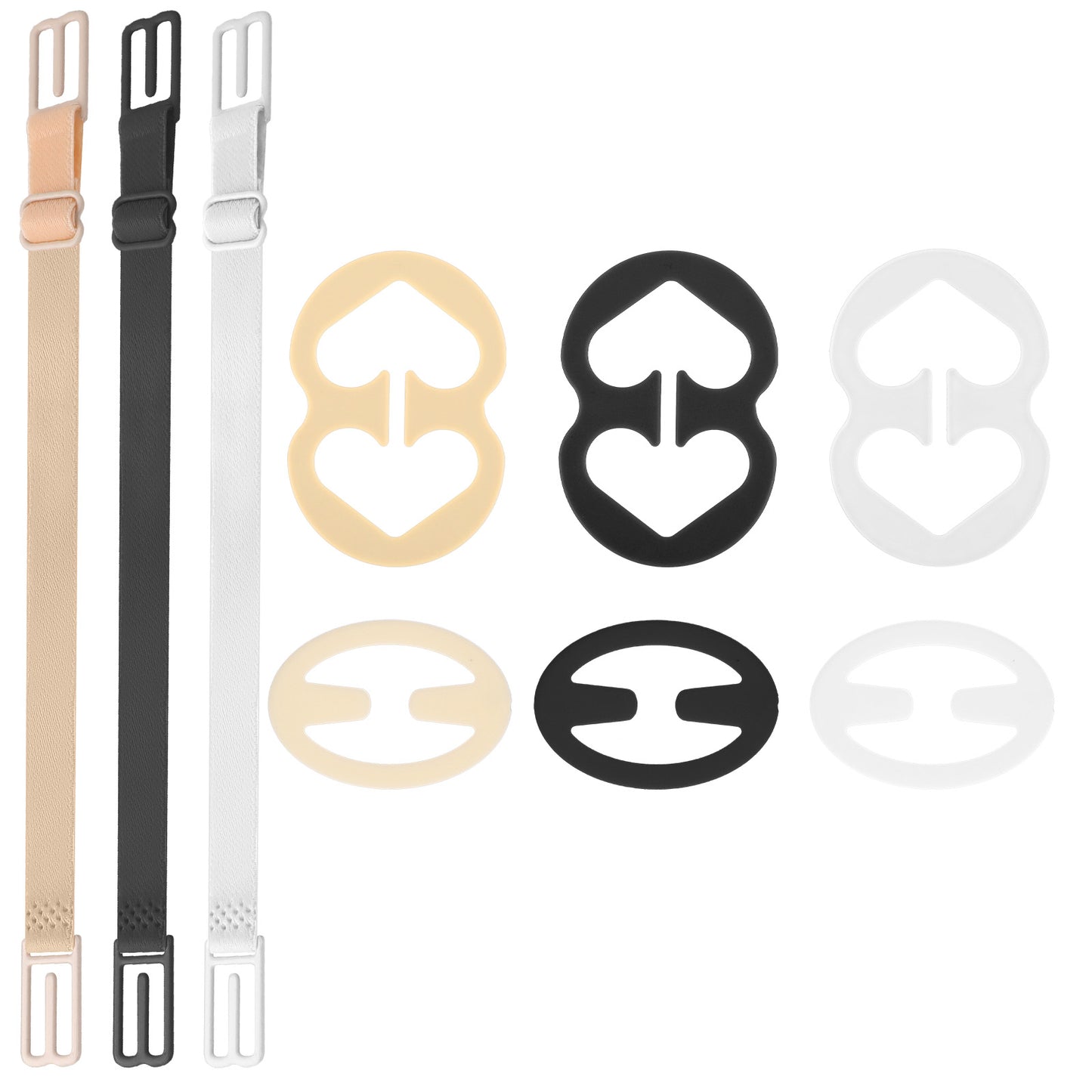 Xthrotsenk 9 Pcs Bra Strap Clips for Racerback, Bra Cross Back Clips Cross Back Convertors, Adjustable Anti-Slip Bra Strap Holders for Slipping Shoulder, Bra Hooks for Racerback
