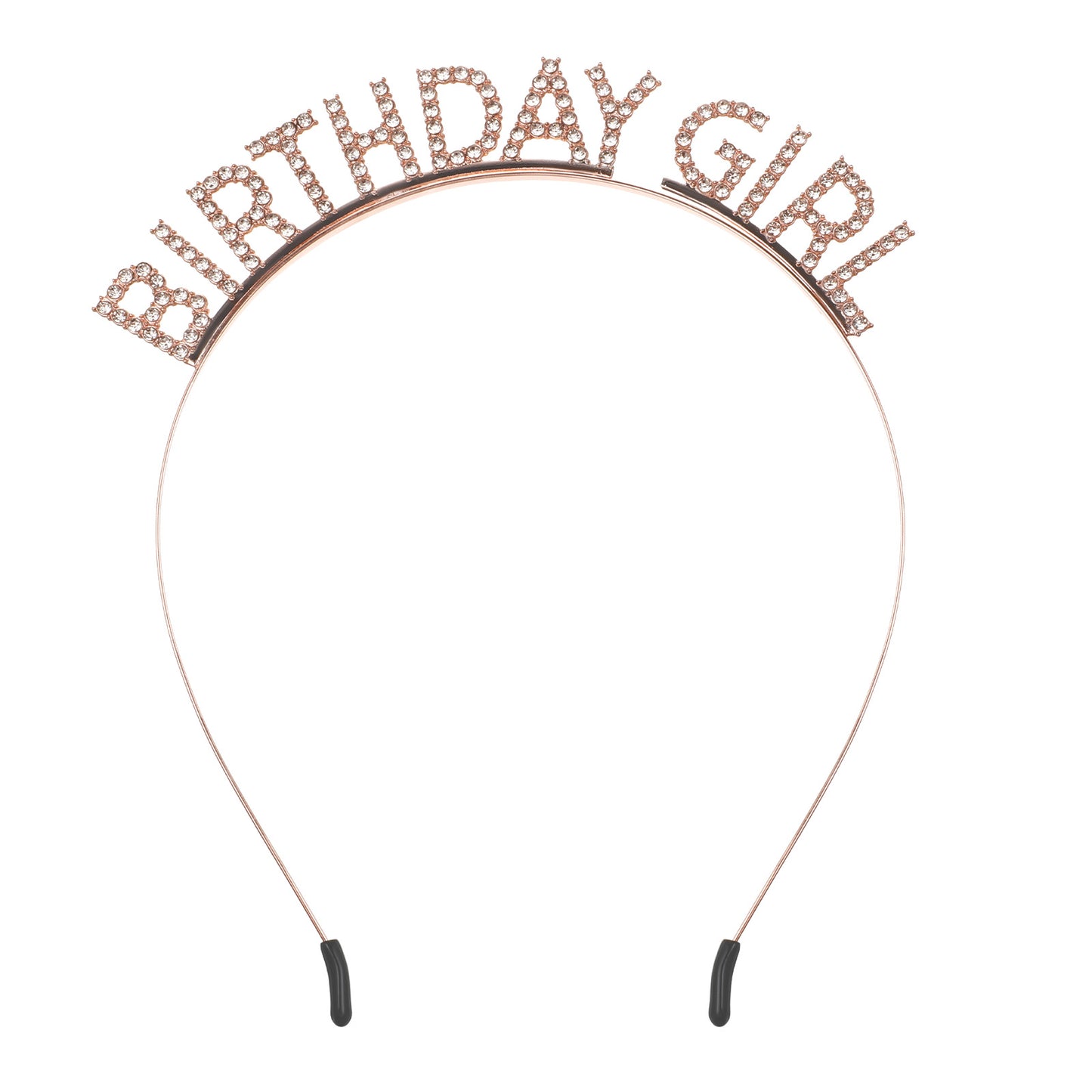 Xthrotsenk Birthday Girl Headband Rose Gold Happy Birthday Headbands Rhinestone Birthday Headpiece Happy Birthday Party Decorations for Women Girls