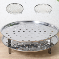 Steamer Basket for Pot, 2PCS 8/8.5 Inch Round Food Steamers Insert Stainless Steel Steaming Basket Multi-function Steamer Rack Tray with Removable Stand for Vegetable, Dumplings, Fish, Seafood Cooking