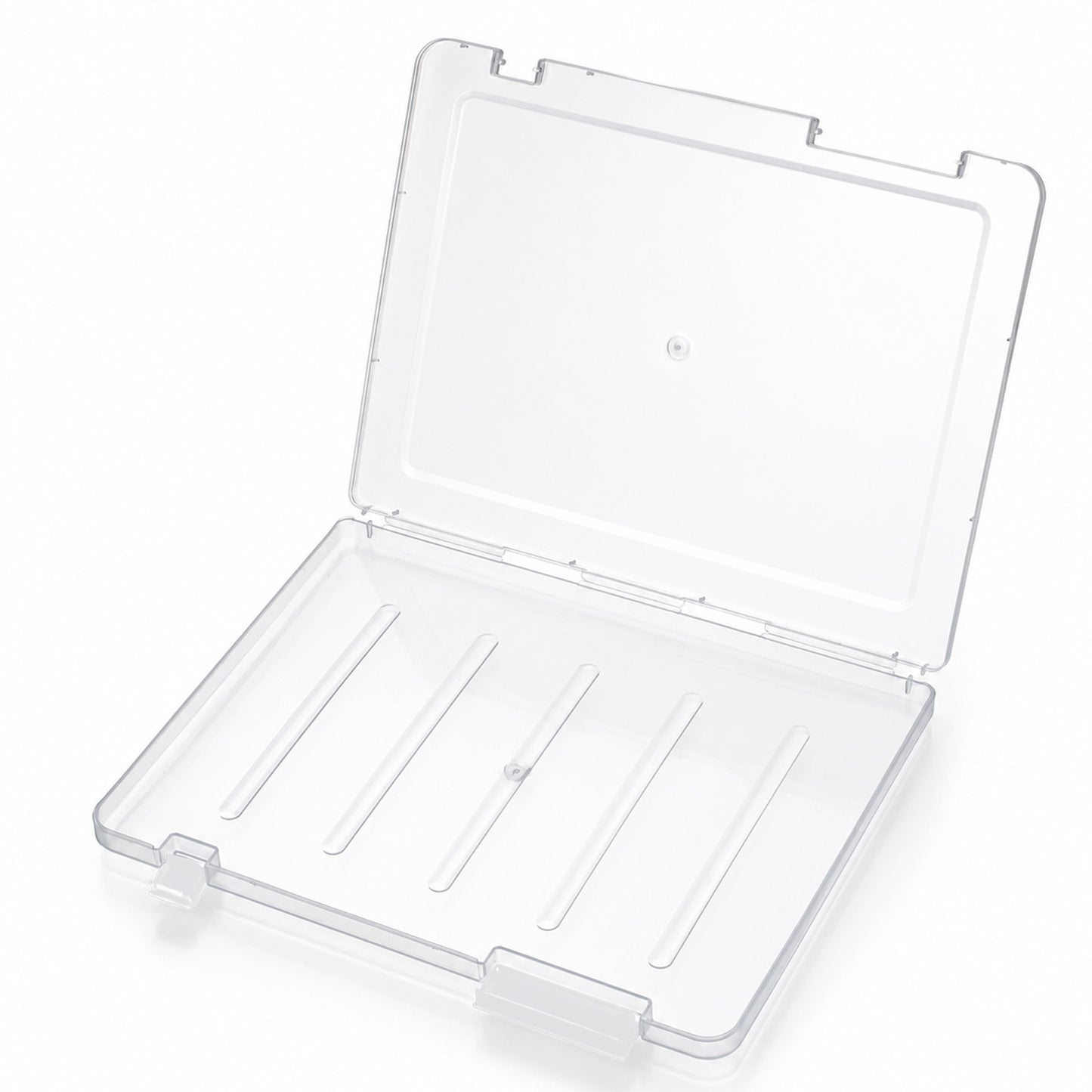 Skrfren A4 File Box with Lid Clear Plastic Document Paper Storage Box
