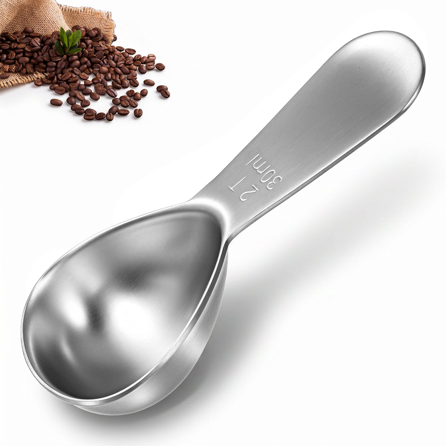 Coffee Scoop 2 Tablespoon Measuring Spoons, 18/8 Stainless Steel Measuring Spoon Short Handled Measure Scooper 2 Tbsp (30ml) Scoop for Ground Coffee Tea Sugar Flour Protein