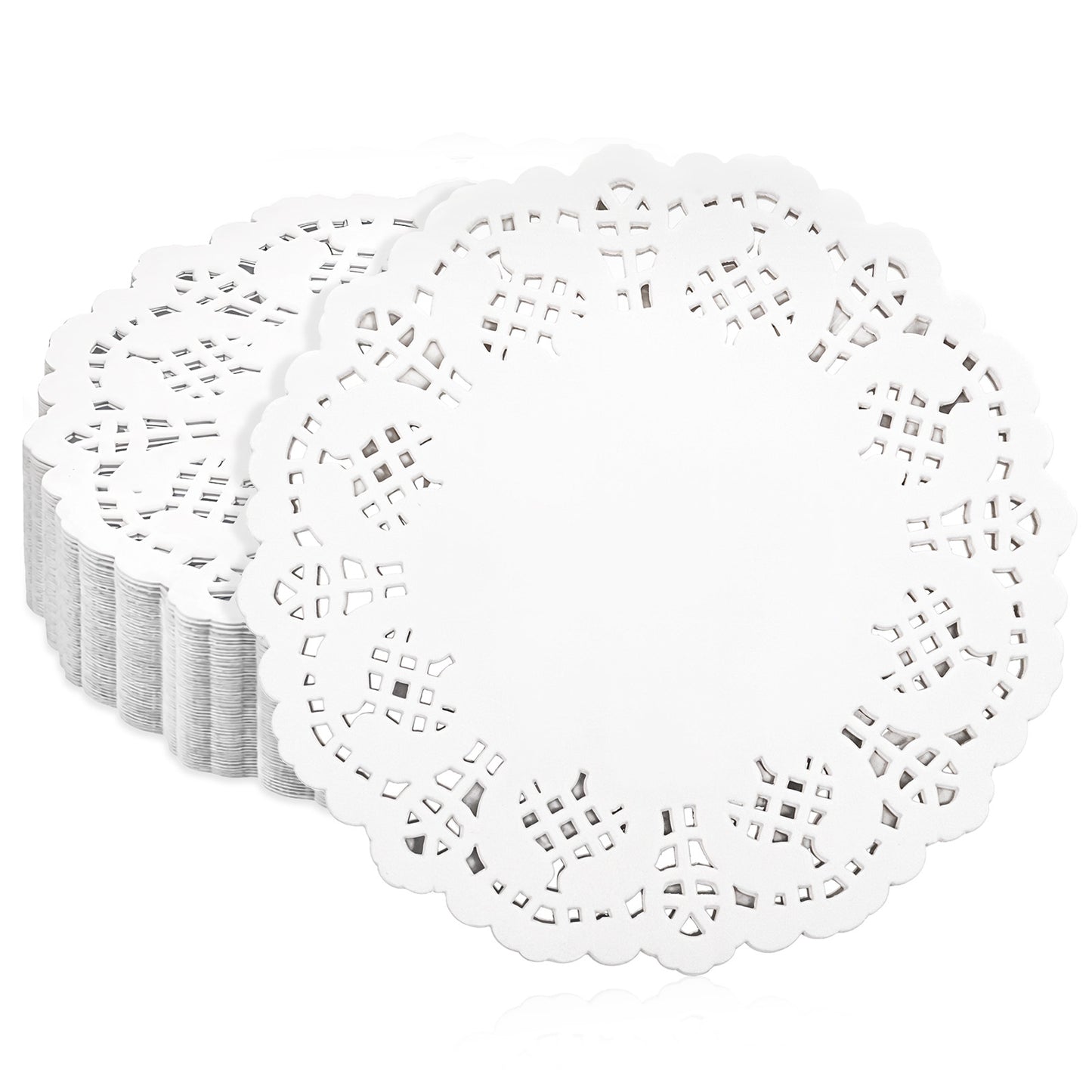 Sliverdew 200 Pcs Lace Paper Doilies 4.5 inch White Disposable Round Paper Doilies for Buffet Cake Fried Food Party Wedding Valentine's Day Tableware Decoration