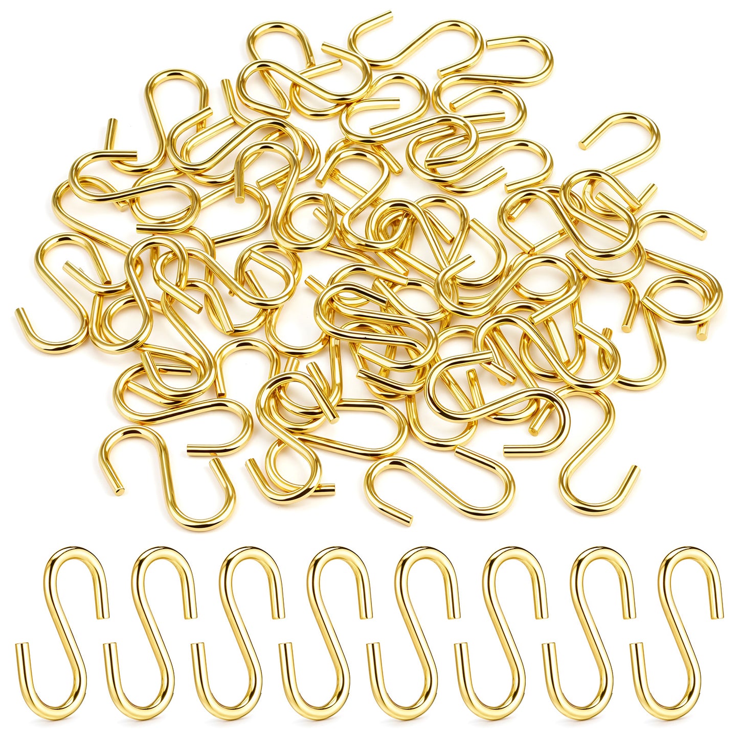 50 Pcs 1 Inch Mini S Hooks for Hanging Metal S Hooks Heavy Duty S-Shaped Hook Iron Wire Hanger Connectors Christmas Ornament Hanger Hanging, Wall, Curtain, Siding, Pot, Shower, Kitchen, Plants