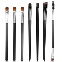 6 PCS Eyebrow Brush Small Eyeshadow Brush Double Brow Brushs Flat Round Brushes Angled Eyeliner Brushes for Eyeshadow Brows Eyeliner