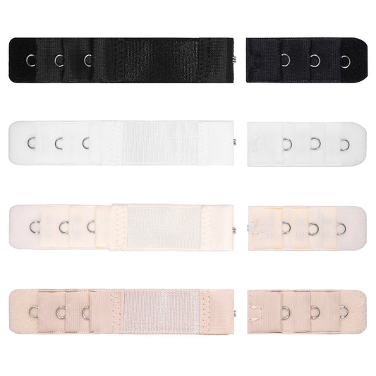 Zyghjort 16 PCS Bra Hook Extender, Women's Bra Extenders 3-Row Adjustable Bras Extension Soft and Comfortable Stretchy Bras Strap Extender for Daily Wear, Pregnancy, Sports