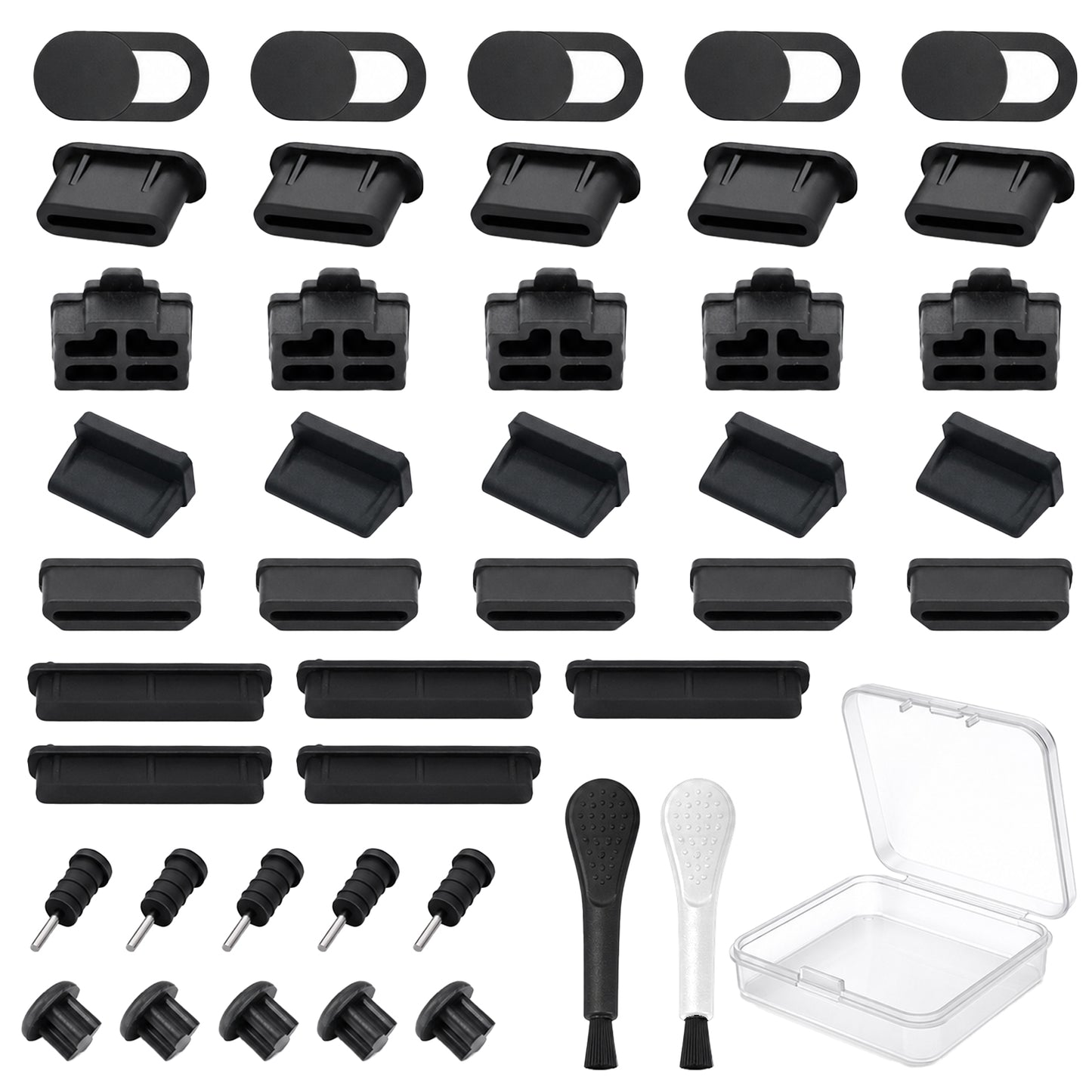 Bruislard 42 Pcs USB Port Cover Silicone Anti Dust Cover USB C Dust Plug