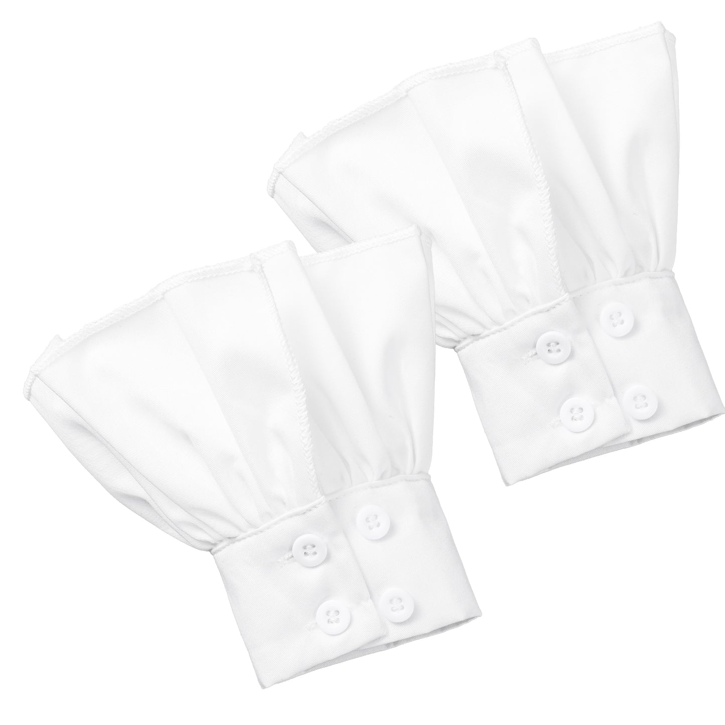 Women's Fake Sleeve Cuffs 1 Pair White Versatile Shirt Cuffs Fashion Pleated Oversleeve Detachable French Shirt Gloves Suit Sleeve Extender for Sweater Suit Blouse Coat Clothing Accessories