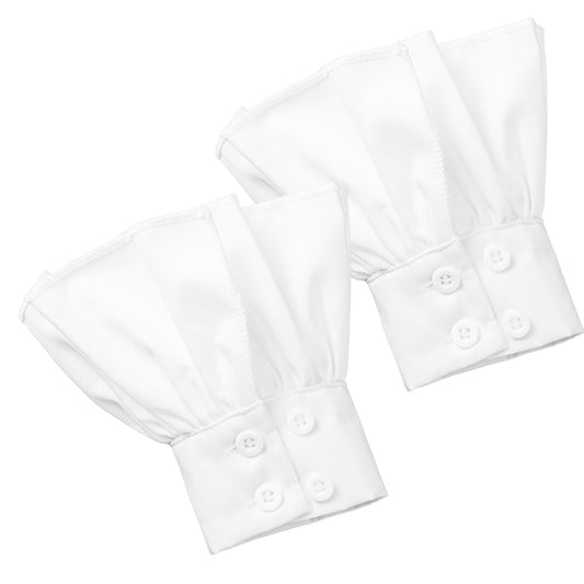 Women's Fake Sleeve Cuffs 1 Pair White Versatile Shirt Cuffs Fashion Pleated Oversleeve Detachable French Shirt Gloves Suit Sleeve Extender for Sweater Suit Blouse Coat Clothing Accessories