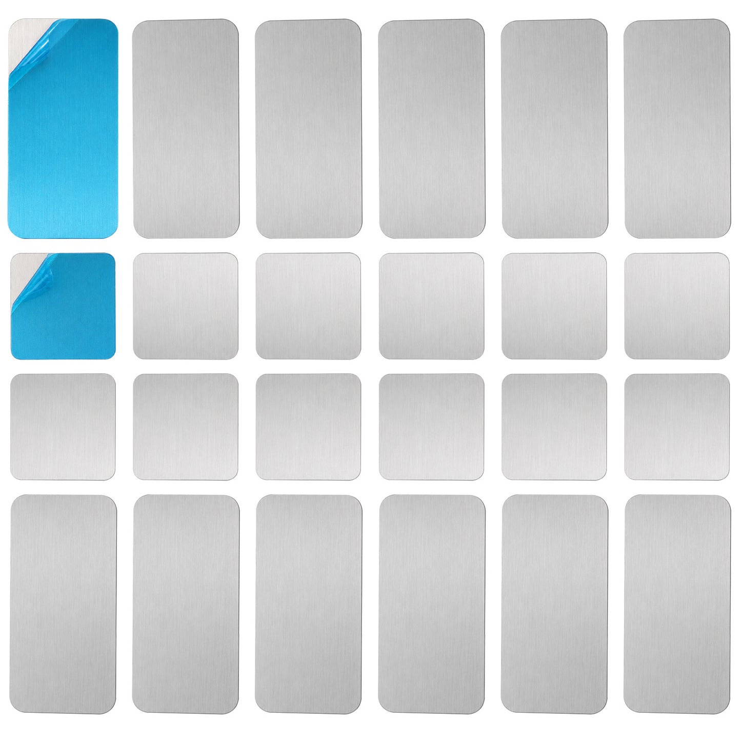 24 Pcs Metal Plates for Magnets Adhesive Thin Metal Plate Sheets for Magnets Applies to Magnetic Mounts, Under Cabinet Light Magnetic Strip Magnet DIY Creative Projects Not Magnet