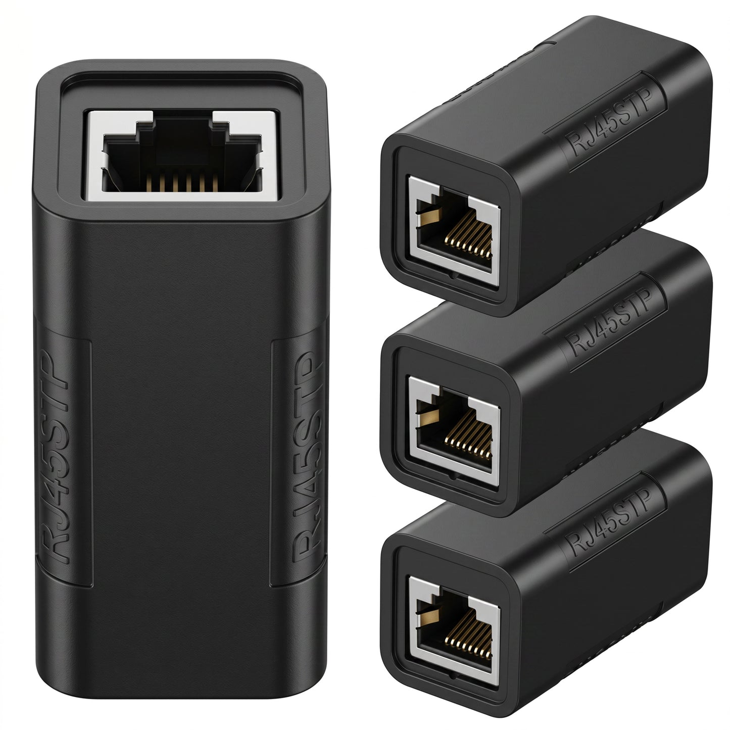 Bruislard 4 Pcs RJ45 Ethernet Coupler Female to Female Connector