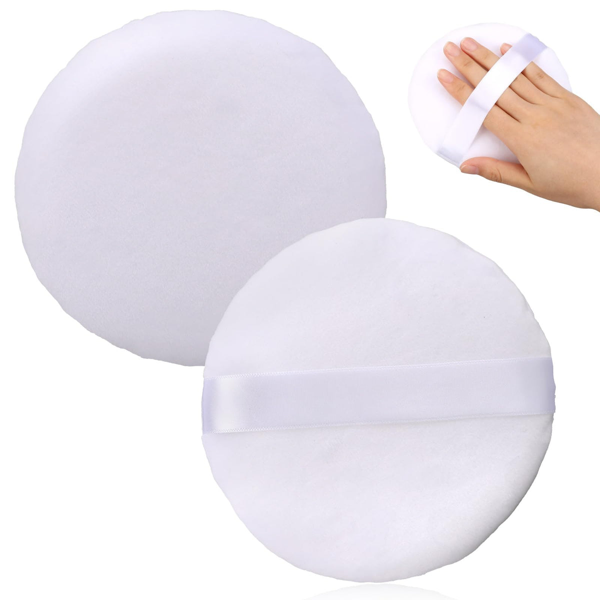 1 Pack 5 Large Powder Puff for Face Powder,Ultra Soft Powder Puff Washable Loose Powder Puff Round Blending Sponge Puff Setting Powder Puff Body Powder Puff for Face Makeup Loose Powder Foundation
