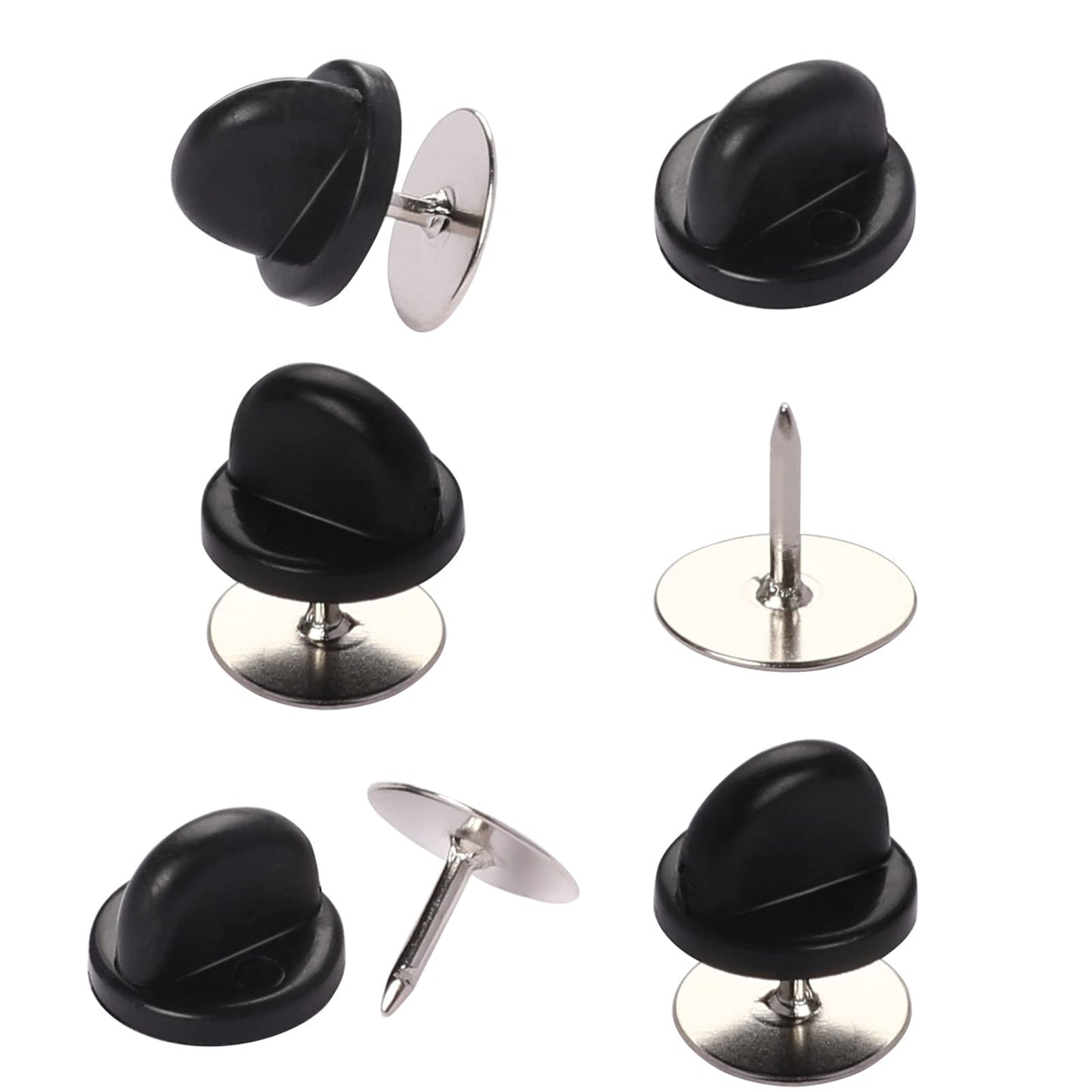 120 Pairs Rubber Pin Badge Backs Butterfly Clutch Pins Tie Tacks Blank Pins for Uniform Badges Backings Holder Tie Tacks Keepers Replacement Clasp Lapel Pin for Craft Making