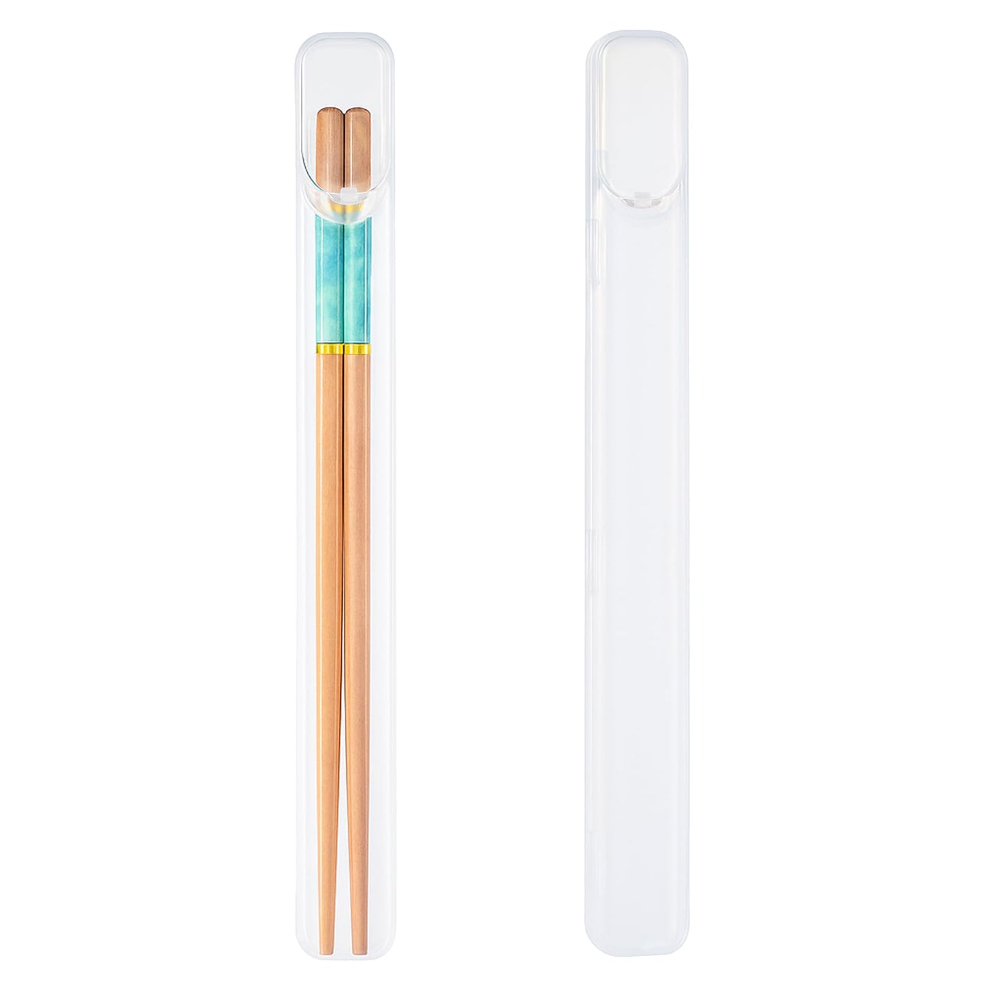 FdcLixuvol 2 Pieces Transparent Cutlery Box Portable Cutlery Box, Portable Travel Tableware Chopsticks Box Travel Cutlery Storage Box Cutlery Box for On The Road Camping