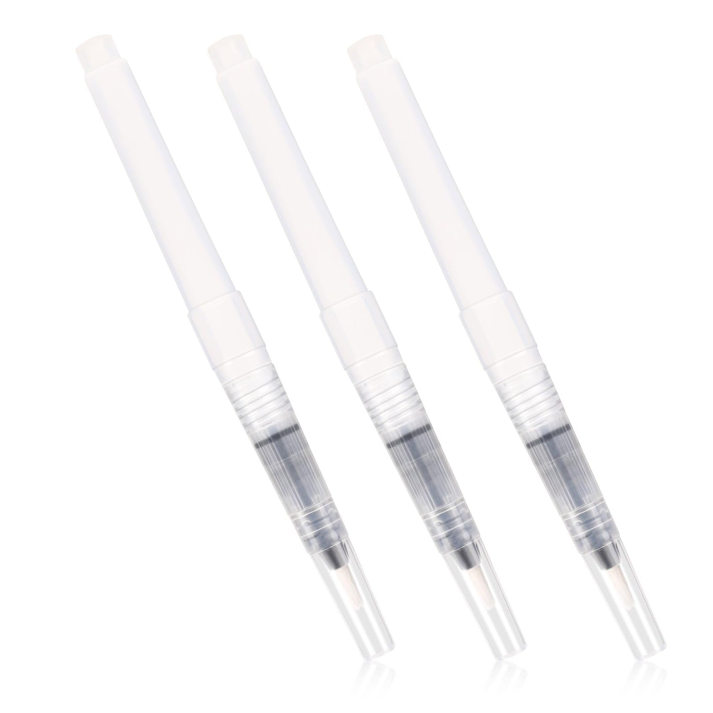 Clear Refillable Cuticle Oil Pen,3PCS 6ML Empty Nail Oil Pen,Reusable Pinch Press Applicator Pen with Pointed Bristles,Portable Lip-Gloss Foundation Lotion Cosmetics Sub-Bottling Pen for Nail Lip Care