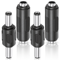Vin Beauty 4 Pcs DC Female to Female Jack Adapter, 5.5 x 2.1mm Male to Male Power Plug Jack for Led Strip Light CCTV Camera