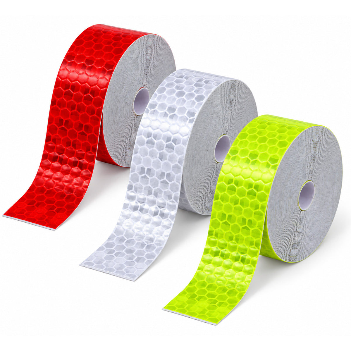 3 Rolls Reflective Tape, 5M x 2CM Reflective Stickers Red, Yellow, White