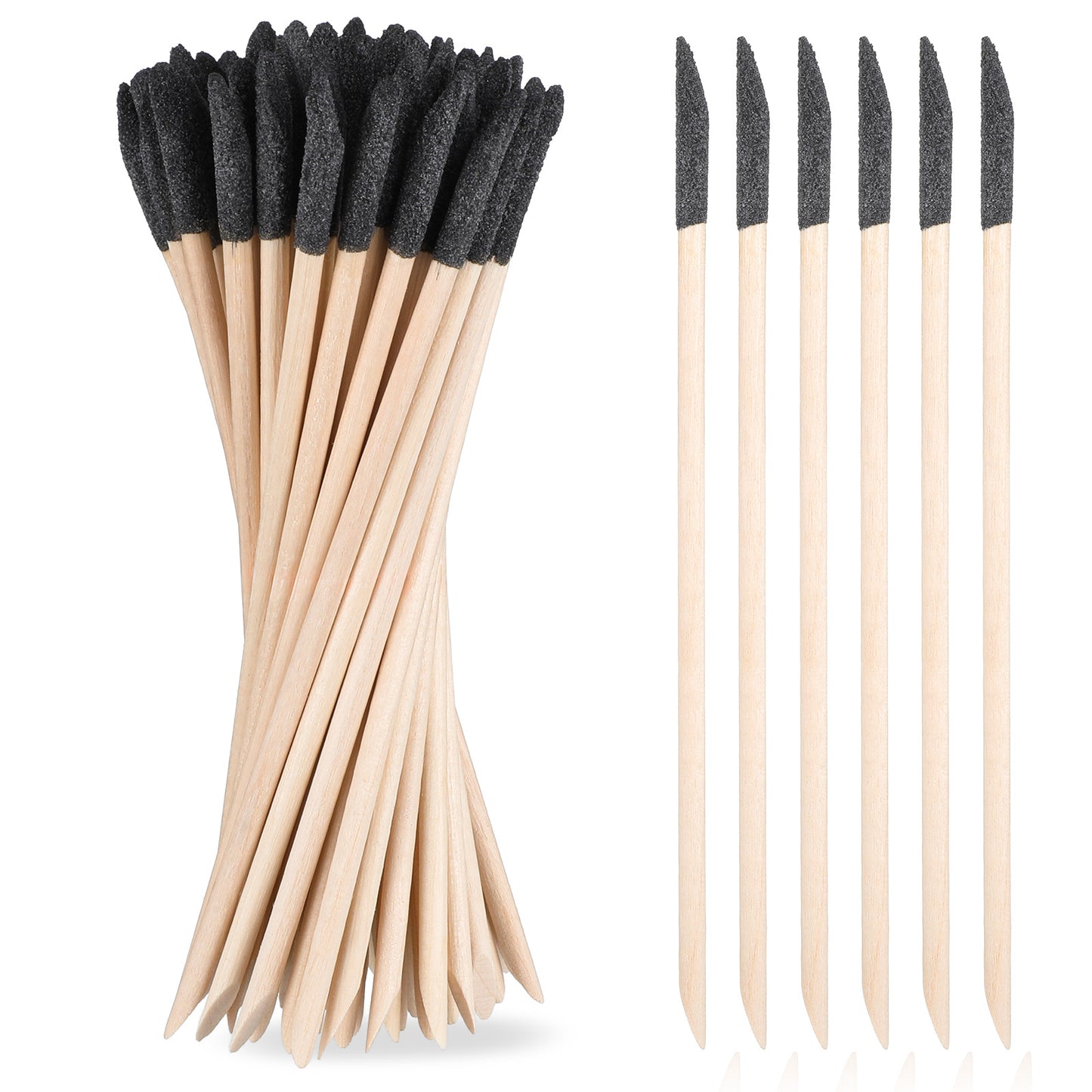 50 PCS Sanding Sticks, 150/280 Grit Double End Matchsticks Sanding Twigs Matchsticks Fine Detailing Sanding Tools for Tight Spaces Detail Work Nail Art Pottery Plastic Models