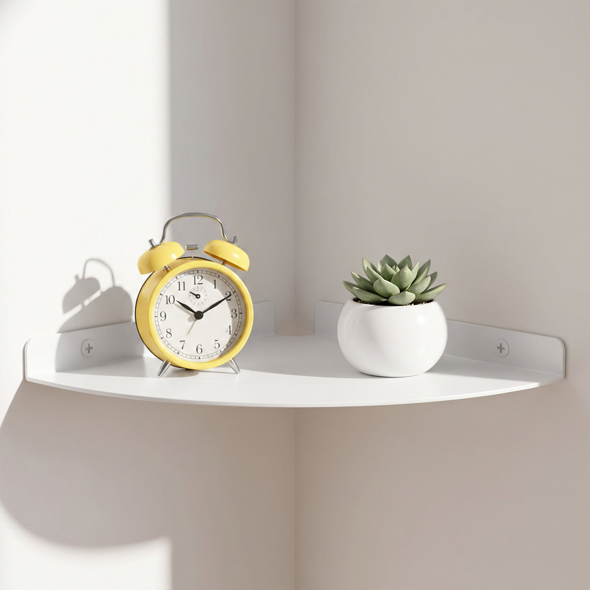 Xelsluthe White Corner Shelf, 7 Inch Floating Corner Shelf