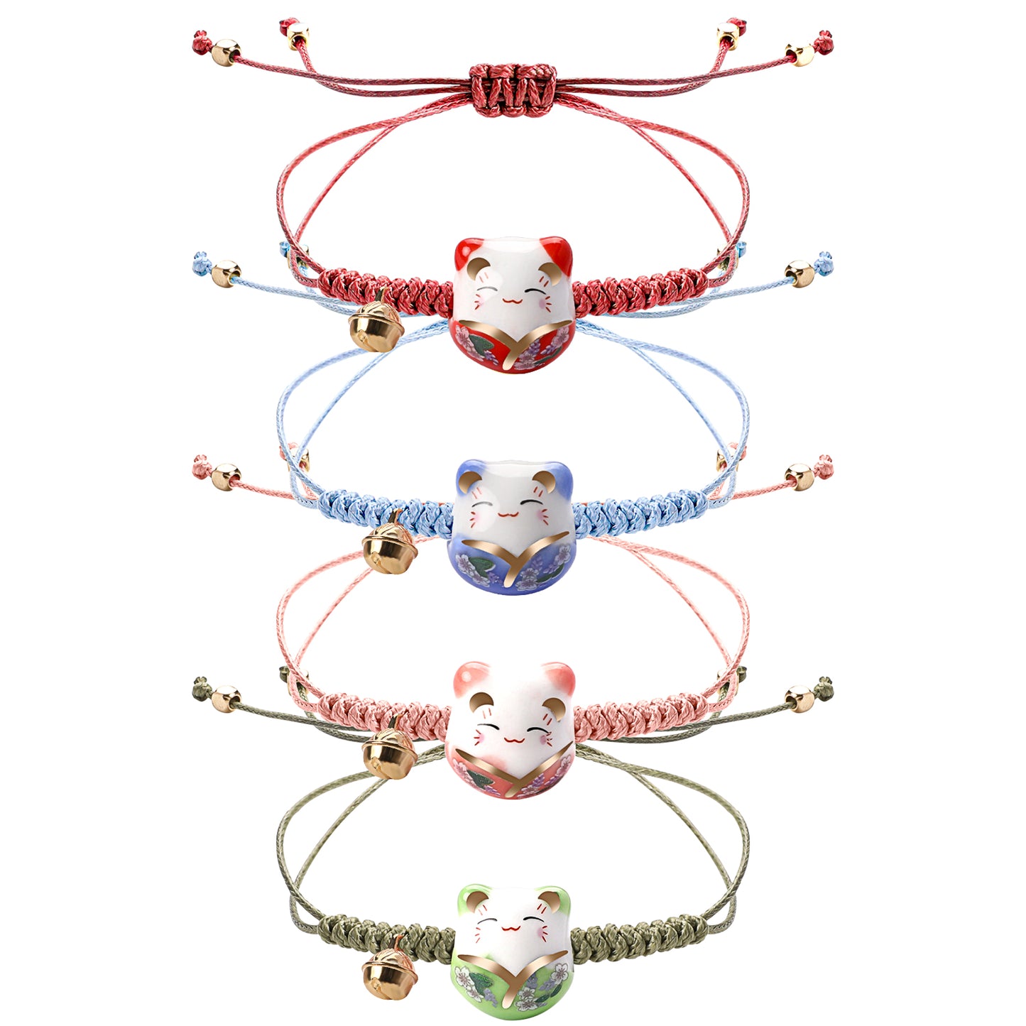 Sliverdew 4pcs cute cat braided bracelet