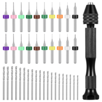 41 PCS Mini Drill Bit Set and Pin Vise Set 20 Pcs Micro Twist Hand Drill Bit and 20Pcs PCB Mini Cutting Bits for Resin Polymer Wood Craft DIY Jewelry Making Carving