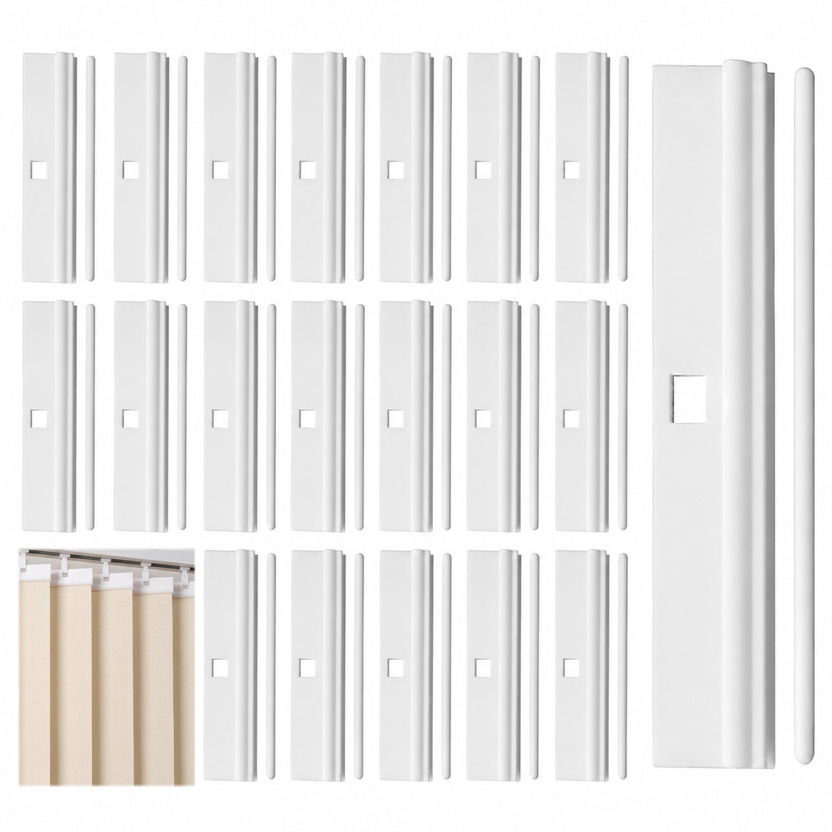 Vertical Blind Top Hangers, 20 Pcs DIY Adjustable Vertical Blind Clips