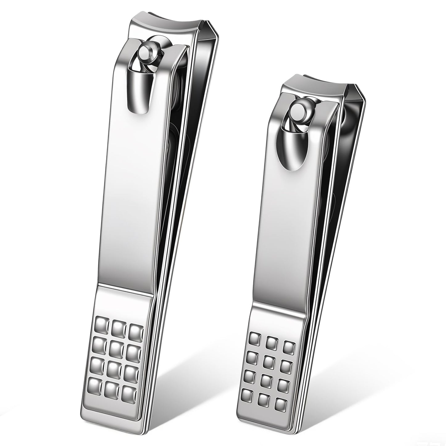 Pack of 2 Nail Clippers, Stainless Steel Ultra Sharp Sturdy Fingernail Clippers Smooth Large and Small Nail Clippers